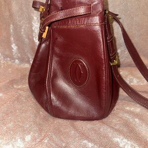 Cartier Deep Red Leather Shoulder Bag